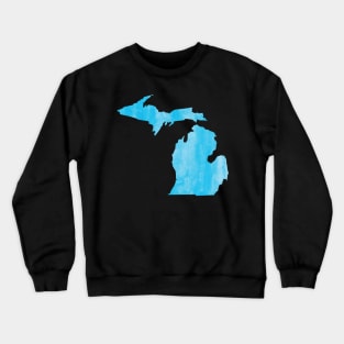 Michigan blue watercolor Crewneck Sweatshirt